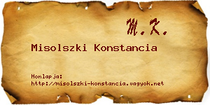 Misolszki Konstancia névjegykártya